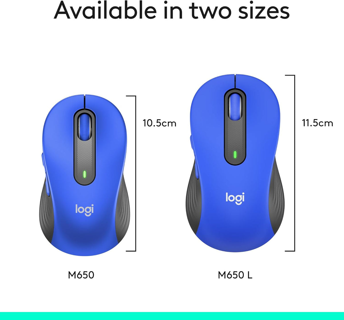 Logitech Signature M650 L Full Size Wireless Mouse - For Large Sized Hands, 2-Year Battery, Silent Clicks, Customizable Side Buttons, Bluetooth, for PC/Mac/Multi-Device/Chromebook - Black - PuriLite