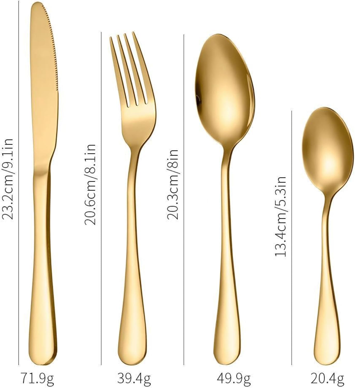 Purilite Select 24-Piece Gold Silverware Set - PuriLite
