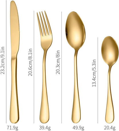 Purilite Select 24-Piece Gold Silverware Set - PuriLite
