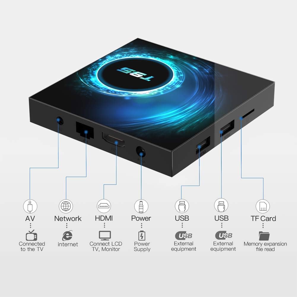 Android Box 10.0,Sidiwen Android TV Box 10.0 4GB RAM 32GB ROM Quad-core Cortex-A53 with WiFi 2.4G/5G Bluetooth 5.0 Support Ethernet 10M/100M - PuriLite