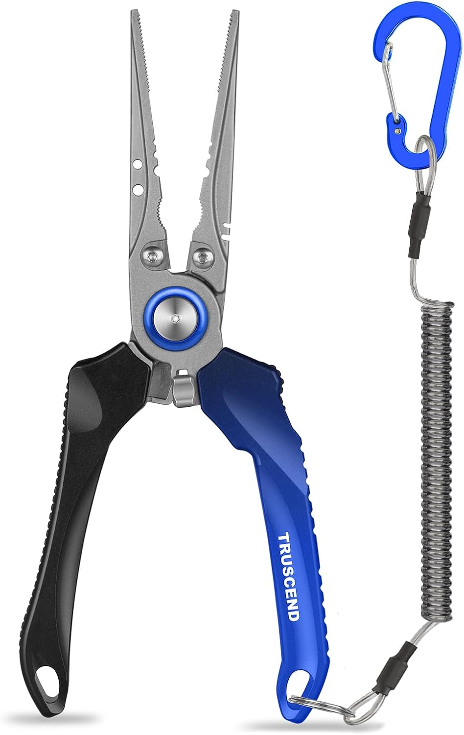 TRUSCEND Lockable Handy Fishing Pliers with Innovative Ergonomic Handle, Saltwater Corrosion Resistant Teflon Coated Fishing Tool, Multi-Function Fishing Gear with Mo-V Cutter, Amazing Fishing Gift - PuriLite
