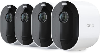 Arlo Pro 5S Spotlight Security Camera 2K HDR | Outdoor | Wire-Free with Spotlight | Dual-Band Wi-Fi Connects to The Strongest Network | 12X Zoom, 2-Way Audio, Color Night Vision, White, 4 Cameras - PuriLite