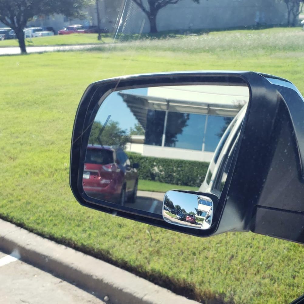 Ampper Blind Spot Mirror, 2" Round HD Glass Frameless Convex Rear View Mirror, Pack of 2 - PuriLite