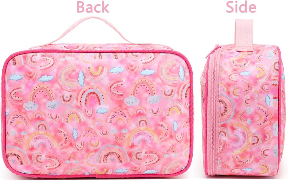 FlowFly Kids Lunch Box Insulated Soft Bag Mini Cooler Back to School Thermal Meal Tote Kit for Girls, Boys, Black - PuriLite
