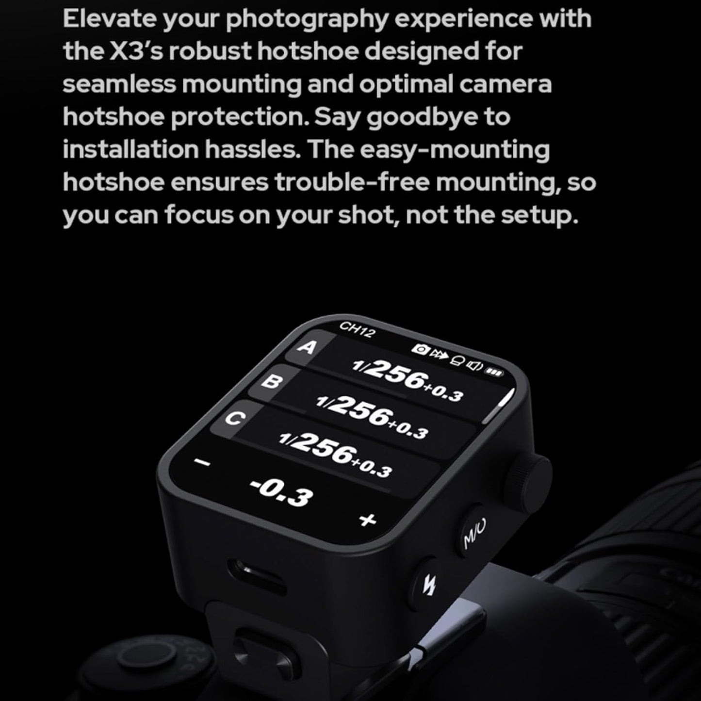 Godox X3-F X3F X3 F Touchscreen TTL Wireless Flash Trigger for Fuji, 2.4GHz Wireless, High Speed Sync, OLED Screen Adjustable Brightness TTL Speedlight Transmitter for Fujifilm Cameras (Autoflash) - PuriLite