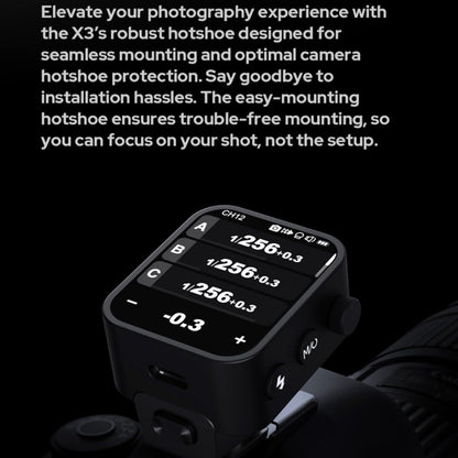 Godox X3-F X3F X3 F Touchscreen TTL Wireless Flash Trigger for Fuji, 2.4GHz Wireless, High Speed Sync, OLED Screen Adjustable Brightness TTL Speedlight Transmitter for Fujifilm Cameras (Autoflash) - PuriLite