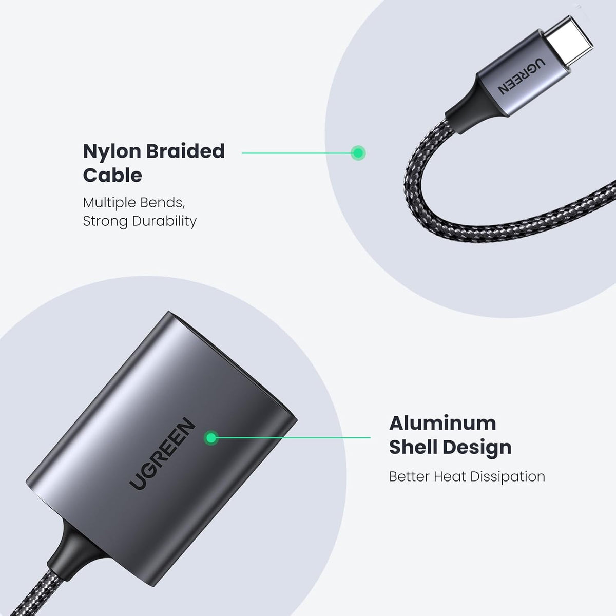 UGREEN SD Card Reader USB C 3.1 Micro SD Memory Card Adapter for SDXC SDHC, MMC, RS-MMC, Micro SDXC SDHC Compatible with iPhone 15 MacBook iPad Galaxy S23 A14 - PuriLite