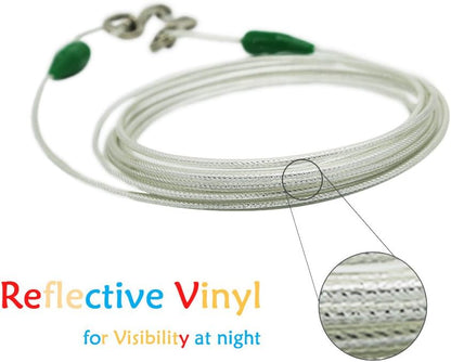 Petest 25ft Reflective Tie-Out Cable for Small Dogs Up to 35 Pounds - PuriLite