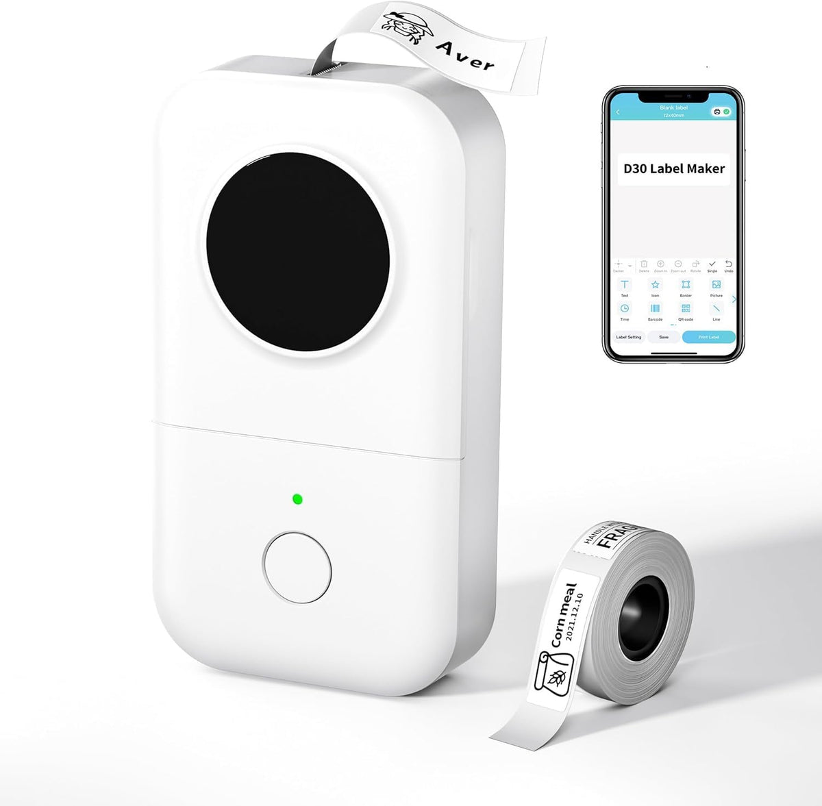 Phomemo Label Maker Machine, D30 2024 Upgrade Version Bluetooth Portable Label Markers,Sticker Printer,Labeler for School Office Home Organized,for Android iOS (USB Rechargeable) - PuriLite