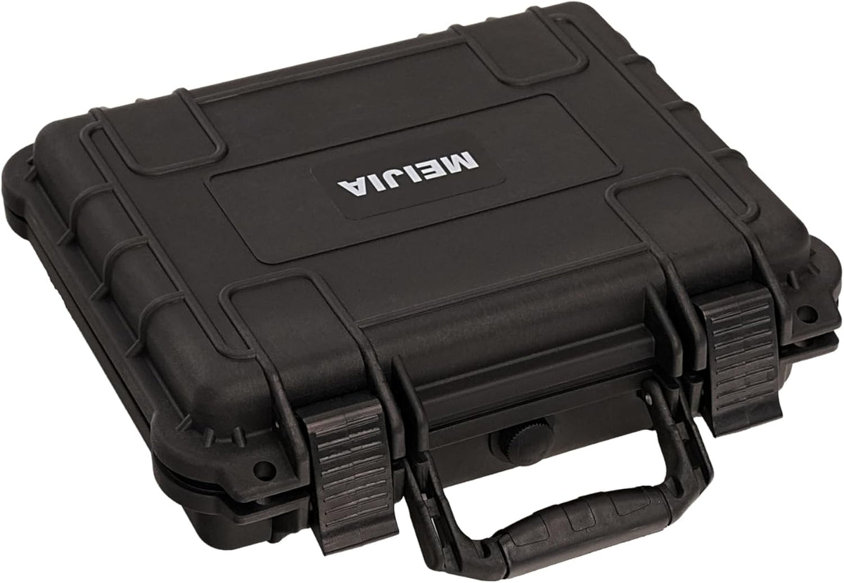MEIJIA Portable Waterproof Protective Hard Case,Camera Case with Customizable Fit Foam Inserted, Elegant Black (9.17"x 7.56"x4.33") - PuriLite