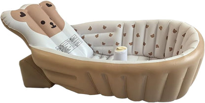 Baby Tubs - Inflatable Toddler Shower Tub - Adjustable Foldable Bathing Support Seat Bathroom Accessories for Beach Pool Outdoor Camping Travel - PuriLite