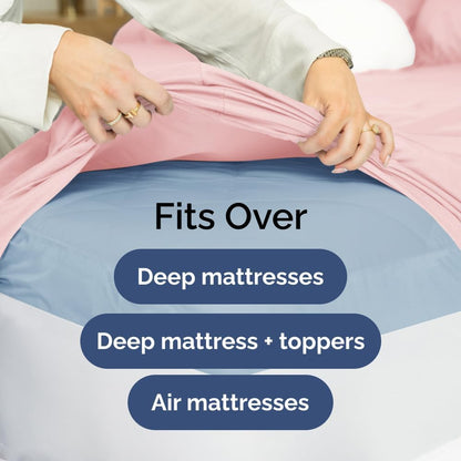 Extra Deep Queen Sheet Set - 6 Piece Breathable & Cooling Sheets - Hotel Luxury Bed Sheets Set - Easy & Secure Fit - Soft, Wrinkle Free & Comfy Sheets Set - White Sheet Set w/Extra Deep Pockets - PuriLite