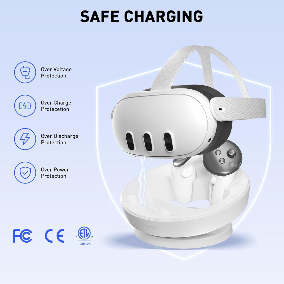 PRISMXR Charging Dock Compatible with Meta Quest 3 (with Charger) - PuriLite