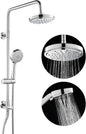 ROVOGO Retrofit Shower System with 7" RainShower, 5-Setting Handheld, 22" Slide Bar with 3-Way Rotary Diverter, Exposed Pipe Shower Column Kit 304 Stainless Steel, Chrome (NOT Include Mixer Valve) - PuriLite