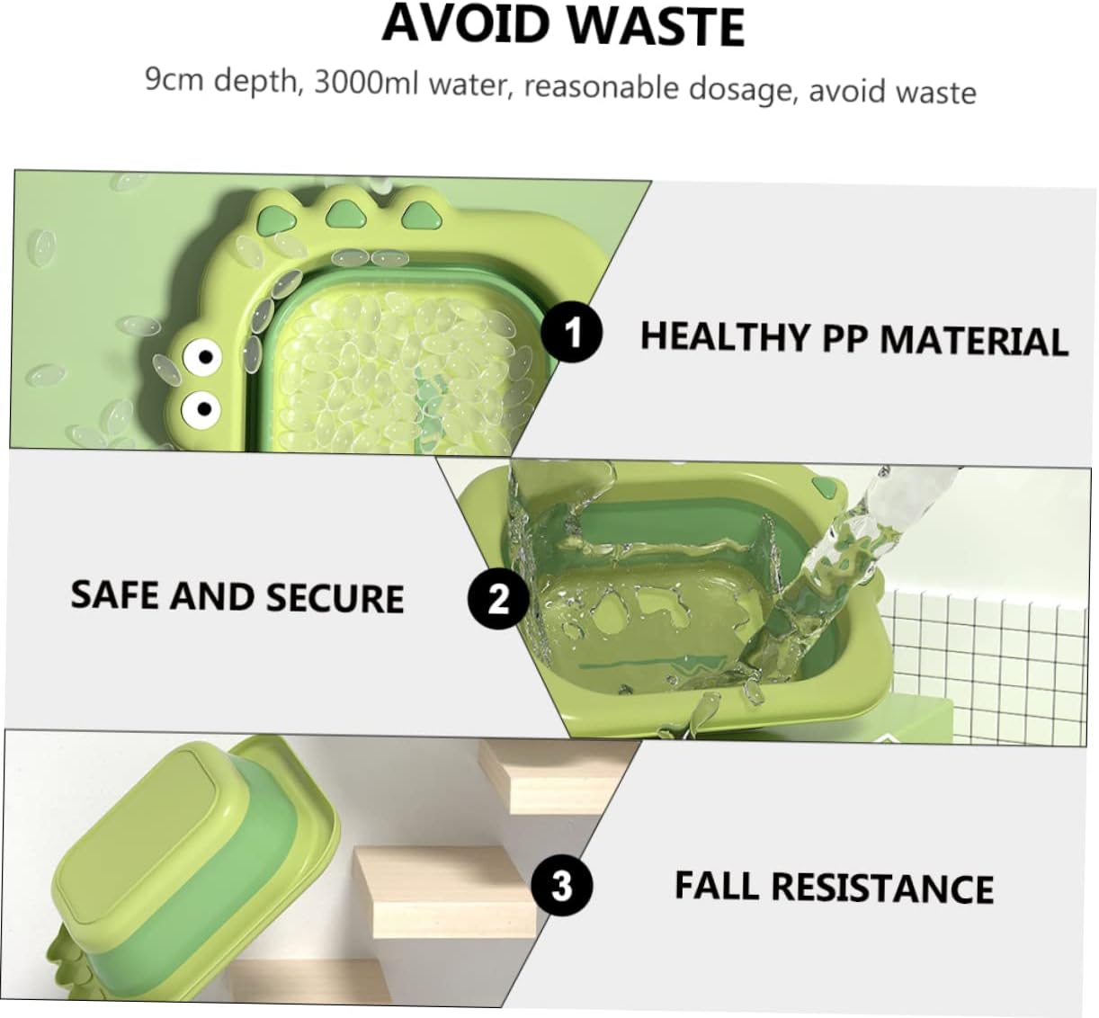 GARVALON Baby Bath Foldable Tub Newborn Shower Present Collapsible Wash Basin for Baby Safe Infant Washbas - PuriLite