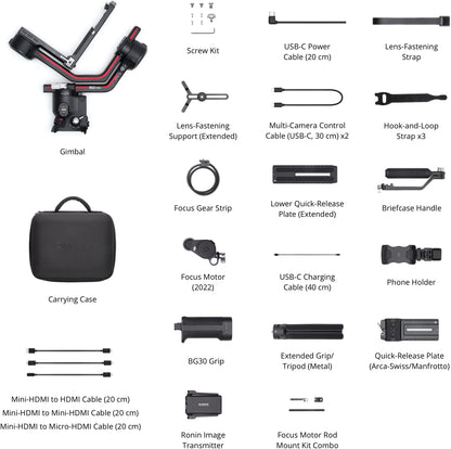 DJI RS 3 Mini, 3-Axis Gimbal Stabilizer for Cameras Canon/Sony/Panasonic/Nikon/Fujifilm, 2 kg (4.4 lbs) Tested Payload, Camera Stabilizer, Camera Gimbal with Native Vertical Shooting - PuriLite