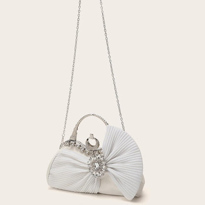 Buric Clutch Purses for Women Rhinestone Evening Handbag Bridal Wedding Prom Purse Formal Party Bow Tie Clutch for Women - PuriLite