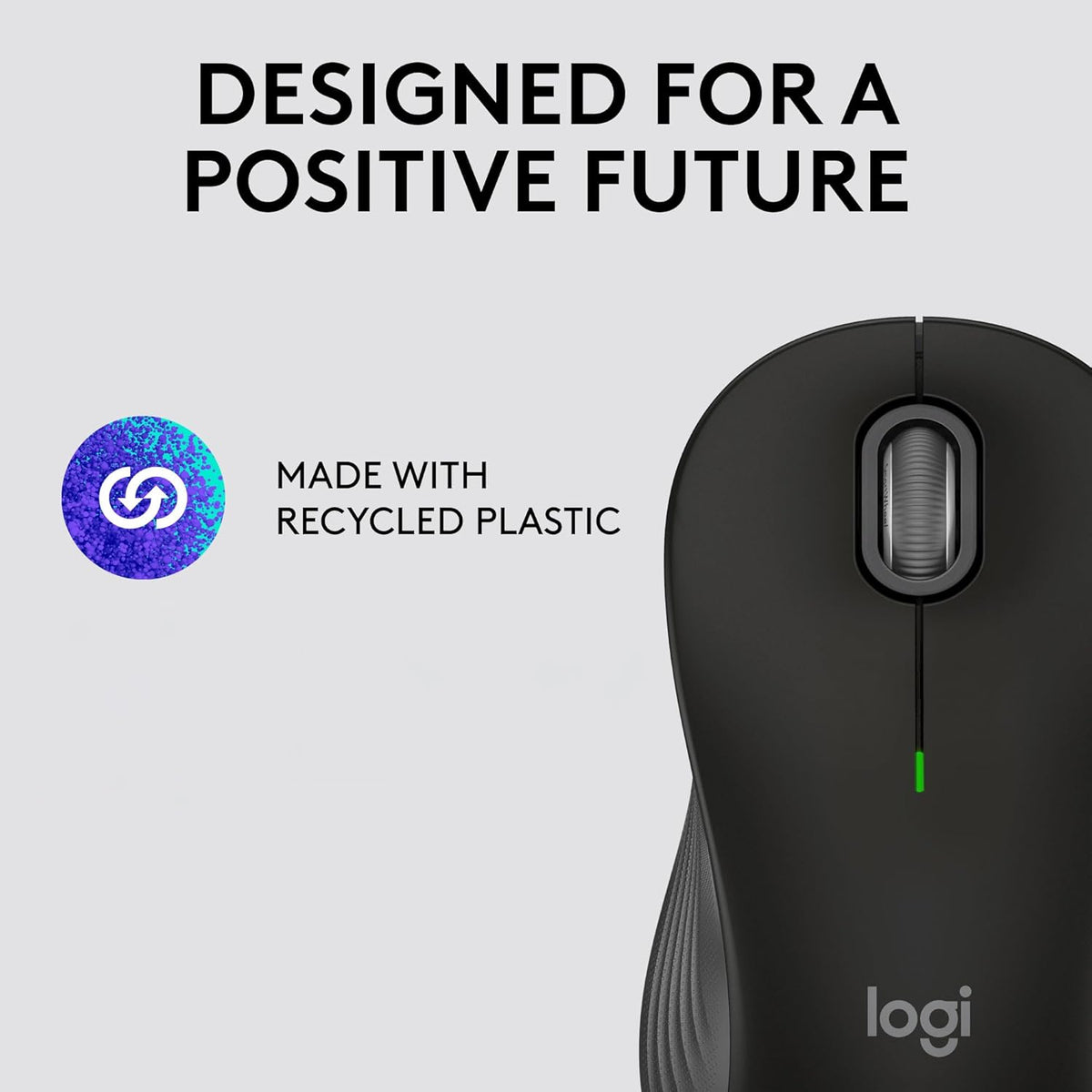 Logitech Signature M650 L Full Size Wireless Mouse - For Large Sized Hands, 2-Year Battery, Silent Clicks, Customizable Side Buttons, Bluetooth, for PC/Mac/Multi-Device/Chromebook - Black - PuriLite