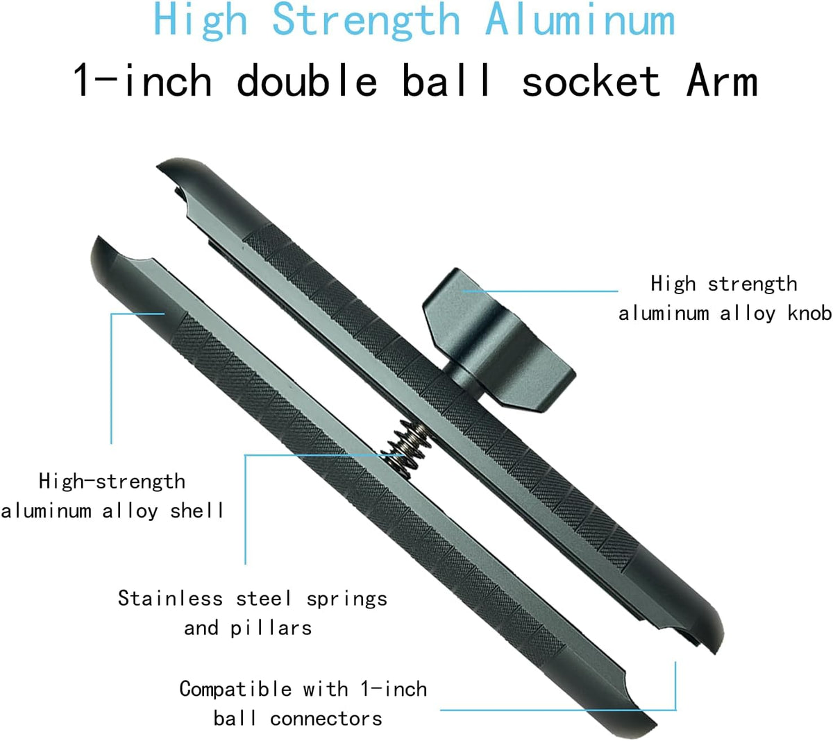 YIMINGYINUO Double Socket Arm Compatible with RAM Mounts B Size 1" Ball Components for Bike/Motorcycle/ATV Phone Mount, Emeralds (Short Arm) - PuriLite