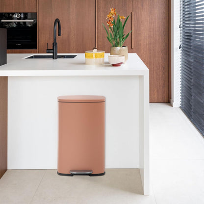 13 Gallon/50 L Garbage Can Kitchen Trash Can with Lid for Office Bedroom Bathroom Step Trash Bin Fingerprint-Proof Brushed Stainless Steel - PuriLite