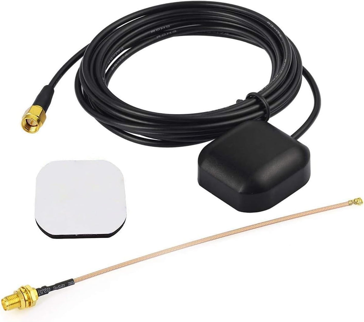 Bingfu Vehicle GPS Navigation Antenna Active GPS Antenna with Fakra C Right Angle Connector Compatible with Car Truck GPS Navigation Receiver System Factory DVD Stereo Head Unit - PuriLite