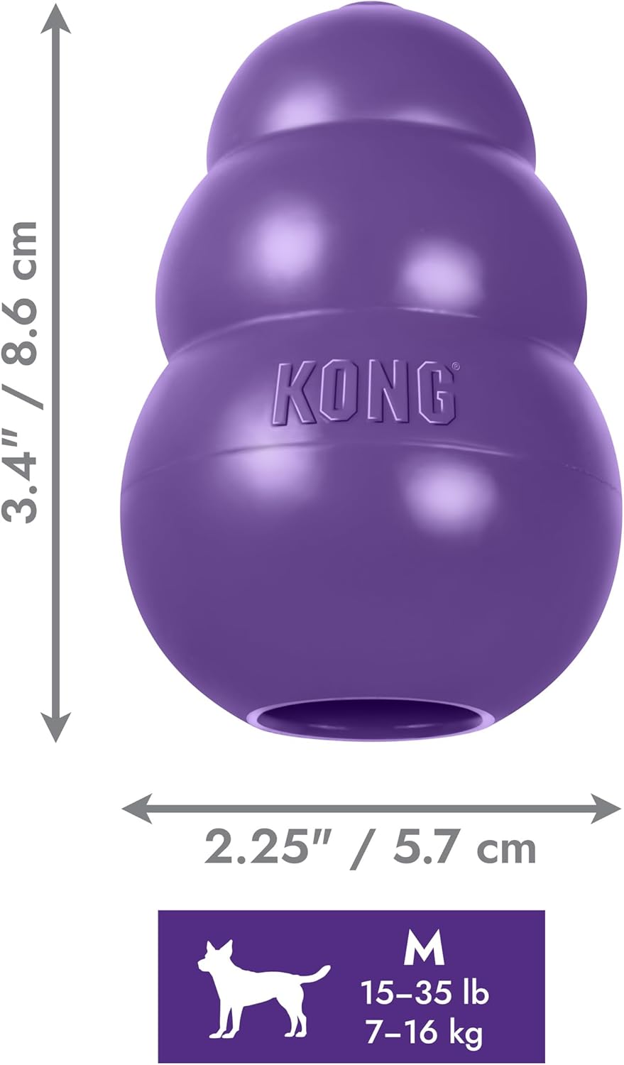 KONG Senior Dog Toy Gentle Natural Rubber -Fun to Chew, Chase & Fetch- For Medium Dogs - PuriLite