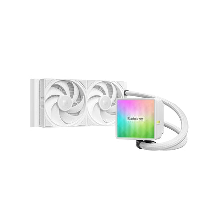 Sudokoo NEXAURA 240 Liquid CPU Cooler: 240mm AIO CPU Cooler with PWM Pump & ARGB Pump Head - Water Cooling with FDB Fans for Intel LGA 1851/1700/1200/115X AMD AM5/AM4 - Black - PuriLite