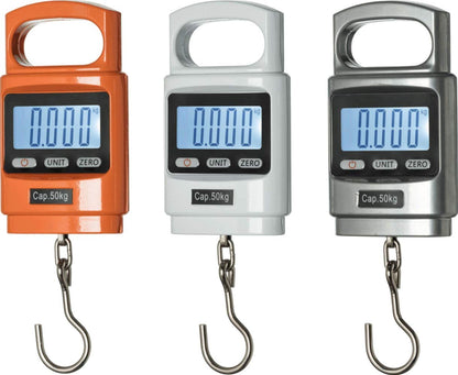 Klau Portable Fish Weighing Scales 100 lb / 1600 oz Heavy Duty Digital Hanging Scale LCD Display with Backlight Orange for Home Farm Hunting Outdoor - PuriLite