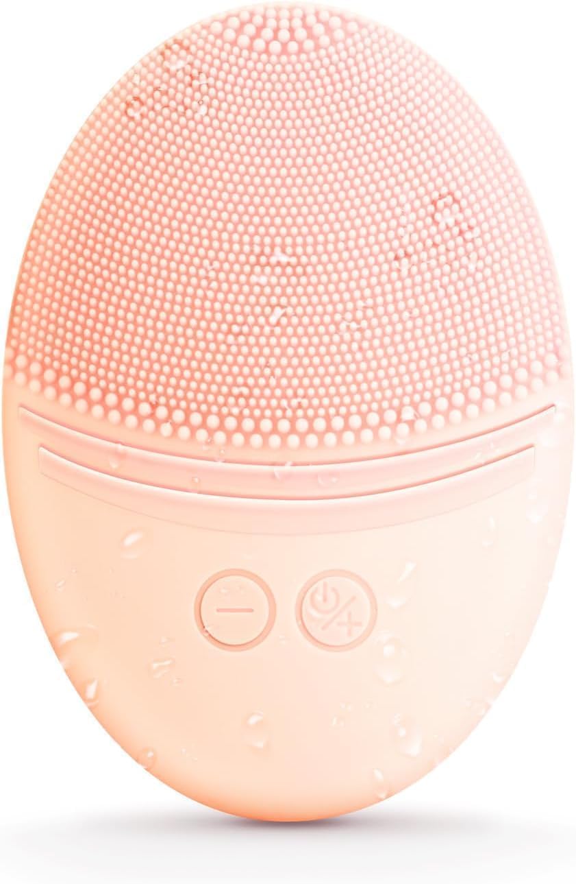 EZBASICS Sonic Facial Cleansing Brush Made with Ultra Hygienic Soft Silicone, Waterproof Sonic Vibrating Face Brush for Deep Cleansing, Gentle Exfoliating and Massaging, Inductive Charging Blue - PuriLite
