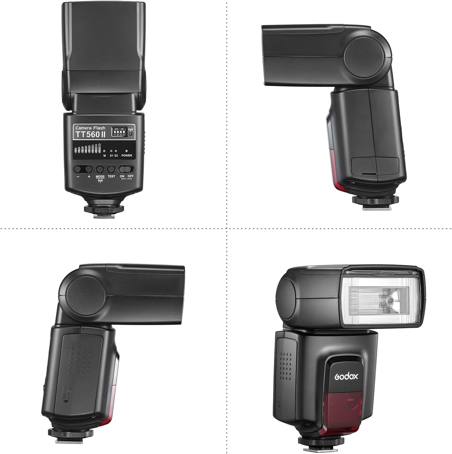 GODOX TT560II Universal Camera Flash Speedlite Light Electronic GN38 Hot Shoe Mount with 2.4G Wireless Trigger & Mini Stand Compatible with Canon Sony Nikon Fujifilm Olympus Cameras - PuriLite