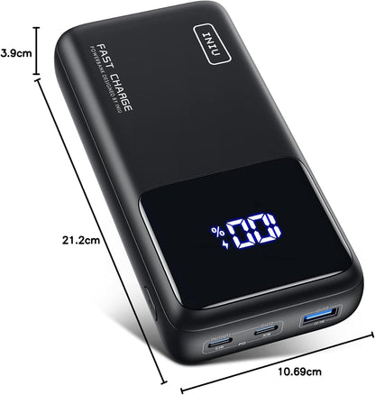 INIU Power Bank, 25000mAh 100W High Capacity USB C Laptop & Phone Portable Charger, Fast Charging Flight Cruise Ship Travel Essential Mini Battery Pack for College Students Travelers Boys Girls, Red - PuriLite
