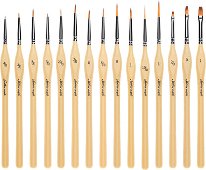 Detail Paint Brushes Set 10pcs Miniature Brushes for Fine Detailing & Art Painting - Acrylic, Watercolor,Oil,Models - PuriLite