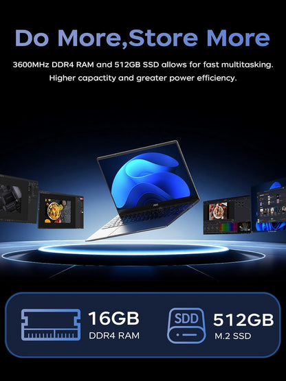 2025 AOC TX15 Laptop, 15.6-inch FHD (1920 x 1080) Display, Intel N150(4C/4T) Processor, 16GB DDR4 RAM, 512GB SSD, Windows 11 Pro, WiFi5, BT5.0, 38Wh Battery, Gray - PuriLite