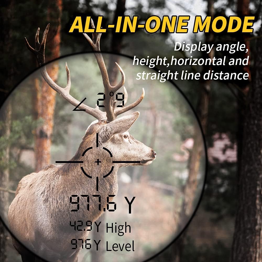 REVASRI Hunting Laser Rangefinder with Rechargeable Battery 1000 Yards Hunting Range Finder with Target Acquisition Technology Easy-to-Use Clear Accurate Rangefinders for Hunters - PuriLite