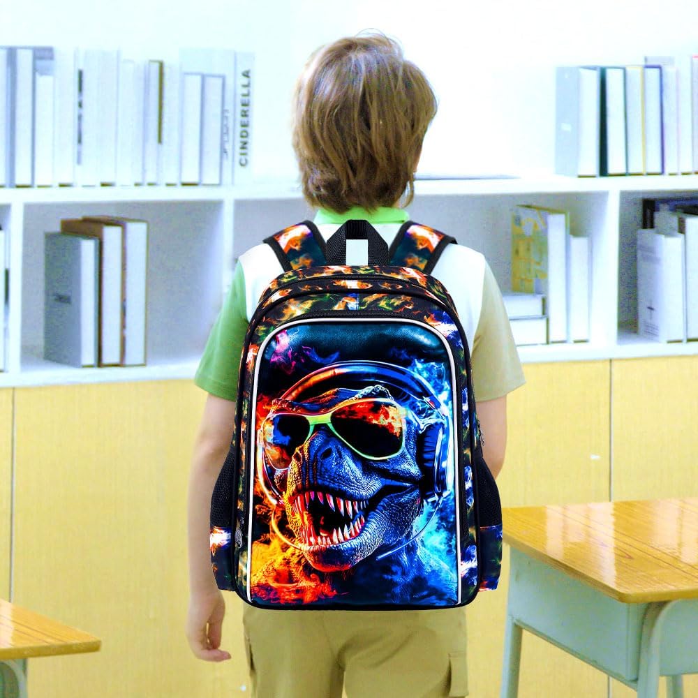 3pcs Backpack for Boys and Girls, 16” Kids Kindergarten Bookbag with Lunch Box, Cute Elementary Backpacks for Boy Girl - PuriLite