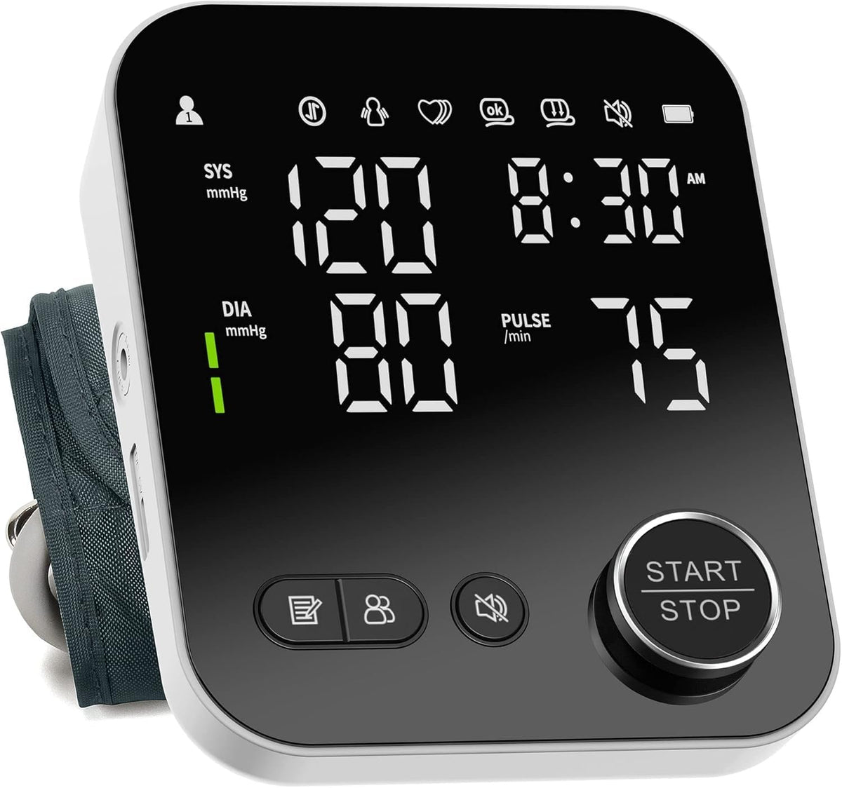 Blood Pressure Machine for Home Use, Adjustable 8.7"-16.5" Upper Arm Cuff Dual User Mode Voice Broadcast LED Backlit Display Monitor with Storage Bag - PuriLite