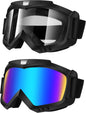 Lievermo Dirt Bike Goggles, Motorcycle Goggles 2 Pack ATV Goggles Riding Goggles Ski Goggles Windproof Glasses Racing Goggles - PuriLite