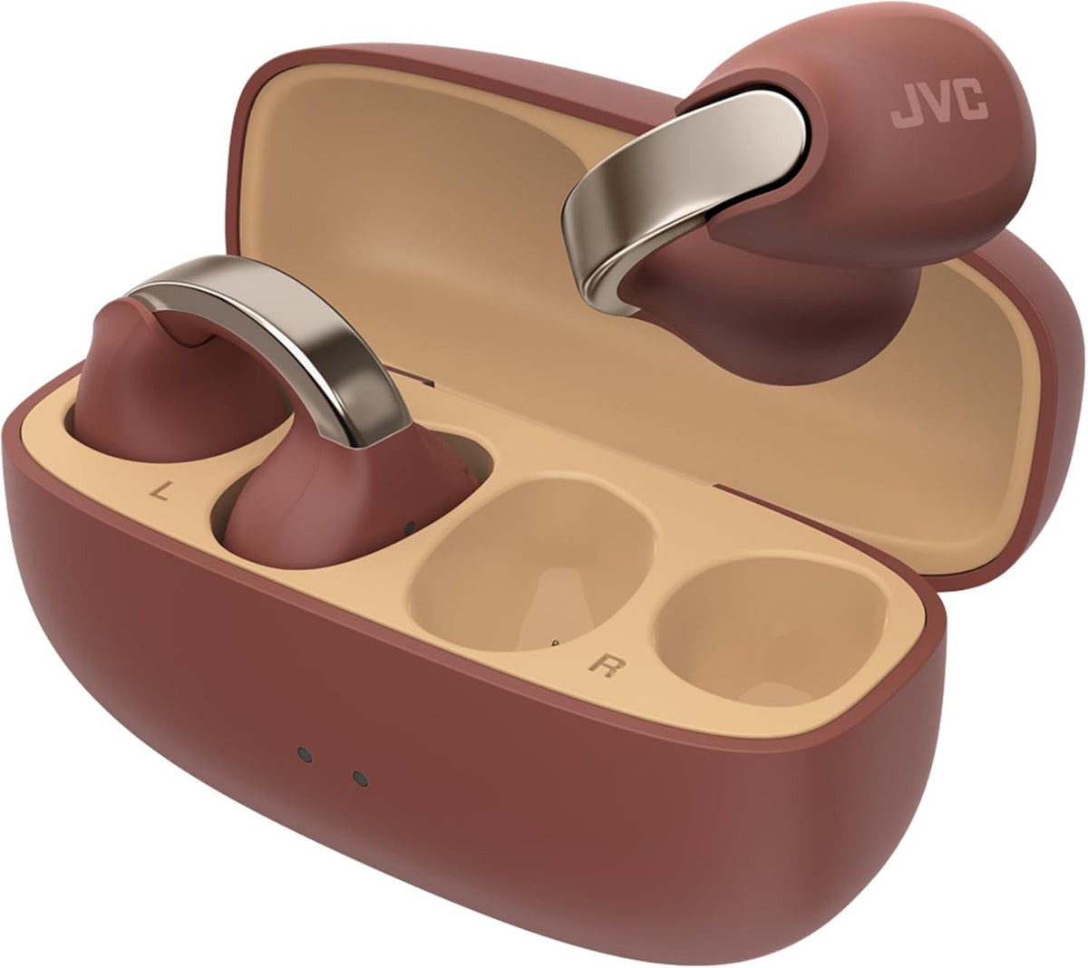 JVC nearphones Open Ear-Cuffs Wireless Headphones with Clasp Mechanism, Multipoint, Single Ear use, BT 5.3, Long Battery Life (up to 24 Hours) - HA-NP1T-A Teal Blue - PuriLite