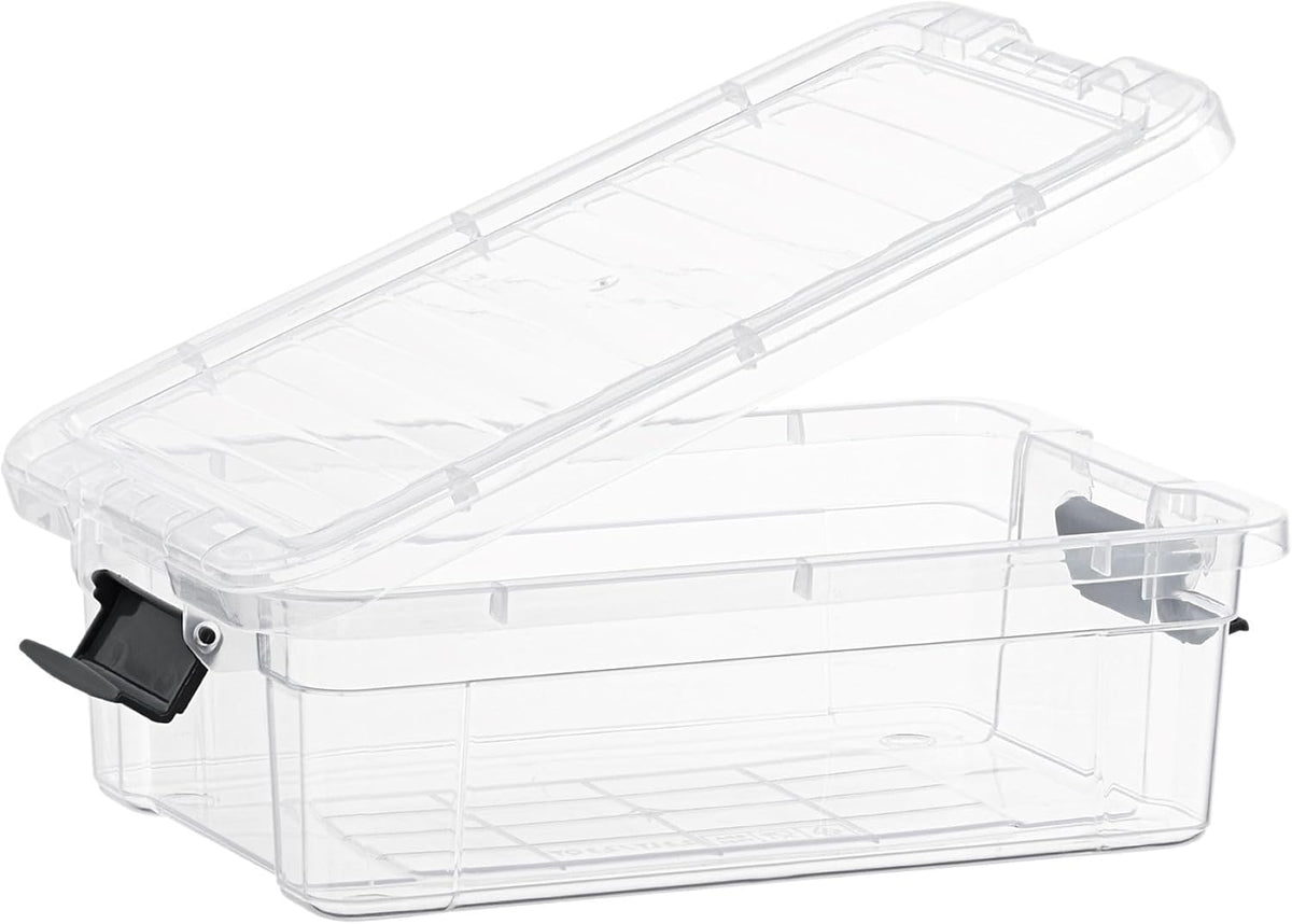 Superio Storage Bins with Lids- 3 Pack, 1.85 Qt Clear Boxes for Organizing, Stackable Plastic Containers- BPA Free, Non-Toxic, Odor Free, Organizer for Home, Office, Dorm - PuriLite