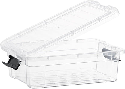 Superio Storage Bins with Lids- 3 Pack, 1.85 Qt Clear Boxes for Organizing, Stackable Plastic Containers- BPA Free, Non-Toxic, Odor Free, Organizer for Home, Office, Dorm - PuriLite