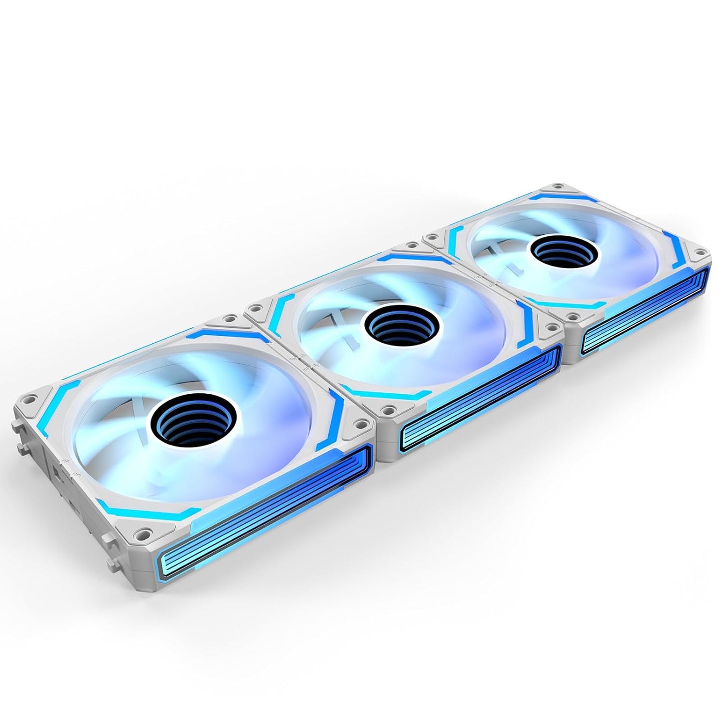 AsiaHorse COSMIQ-Black 120mm PC RGB Fans, 5V 3-PIN Connector Daisy Chain FDB PWM Computer Case Fans with RGB Controller for Cases CPU Liquid Coolers, 3Pack (Black) (White, 3_Pack_Forward_Blade) - PuriLite