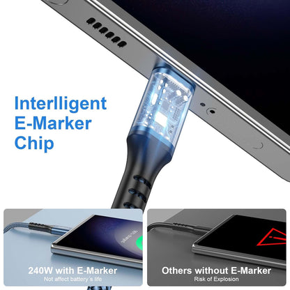 USB C to USB C Charger Cable 240W [2Pack 6FT] Type C Cable Fast Charge for MacBook, iPhone 15/Pro/Plus/Max, MacBook Pro/Air, Samsung Galaxy S23, Google Pixel - PuriLite