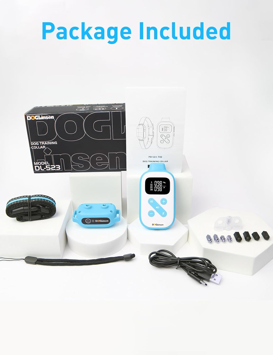 DOGLinsen 2-in-1 Bark and Shock Collar for Dogs, Smart Anti Barking Dog Training Collar with 5 Adjustable Sensitivity, Automatic Bark Collar with Remote, Vibration, Beep, Shock and Automatic - PuriLite