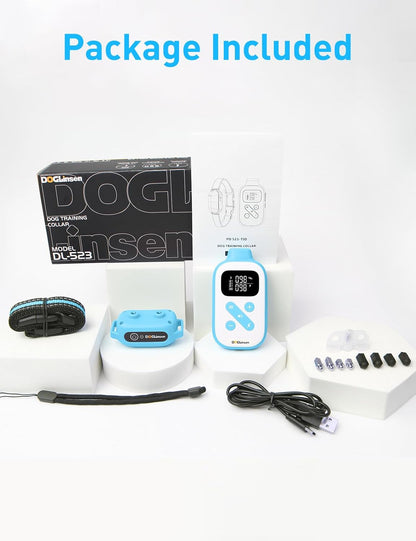 DOGLinsen 2-in-1 Bark and Shock Collar for Dogs, Smart Anti Barking Dog Training Collar with 5 Adjustable Sensitivity, Automatic Bark Collar with Remote, Vibration, Beep, Shock and Automatic - PuriLite