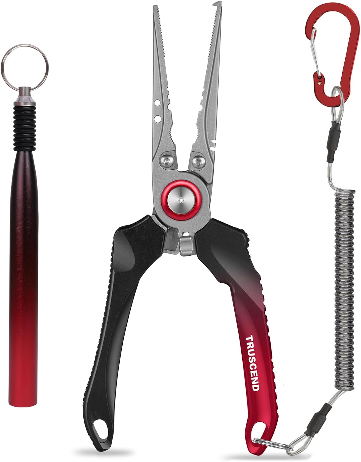 TRUSCEND Lockable Handy Fishing Pliers with Innovative Ergonomic Handle, Saltwater Corrosion Resistant Teflon Coated Fishing Tool, Multi-Function Fishing Gear with Mo-V Cutter, Amazing Fishing Gift - PuriLite