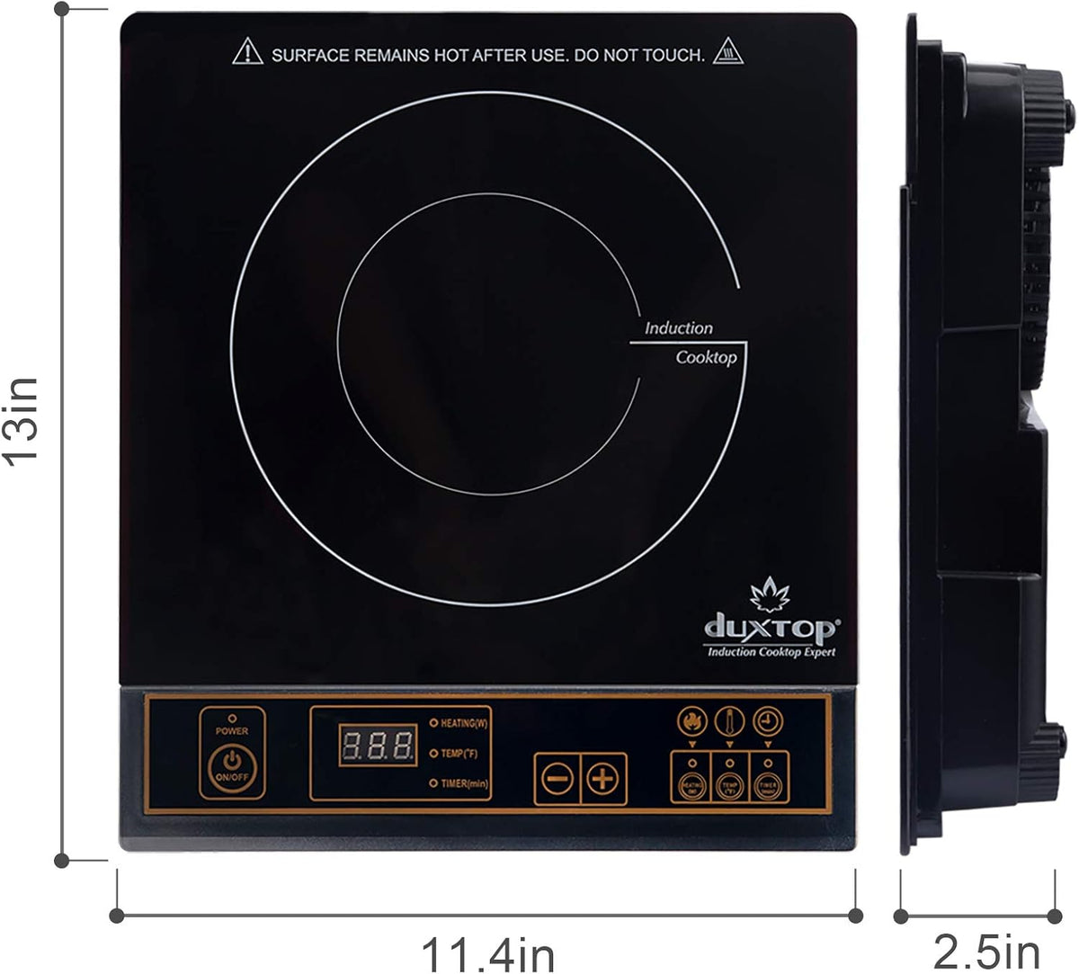 Duxtop 1800W Portable Induction Cooktop Countertop Burner, Gold 8100MC/BT-180G3 - PuriLite