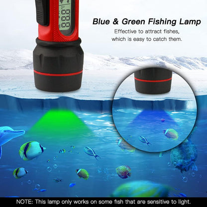 Portable Fish Finder,HUIOP Sonar Ice Fishing Fishfinder with LED Underwater Light Handheld Fishfinder with 0.8-90m Detection Depth - PuriLite
