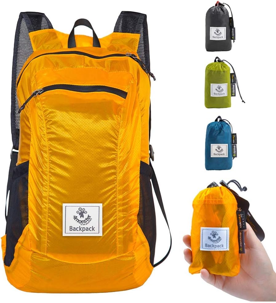 4Monster Hiking Daypack,Water Resistant Lightweight Packable Backpack for Travel Camping Outdoor - PuriLite