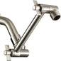 Shower Head Extension Arm, 6 Inch Adjustable Shower Arm Extender for Handheld/Fixed/Rain Shower Head, All Metal Showerhead Arm with G1/2 Universal Connector, Easy Installation, Brushed Nickel - PuriLite