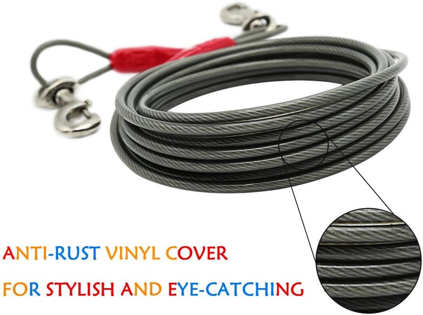Petest 25ft Reflective Tie-Out Cable for Small Dogs Up to 35 Pounds - PuriLite